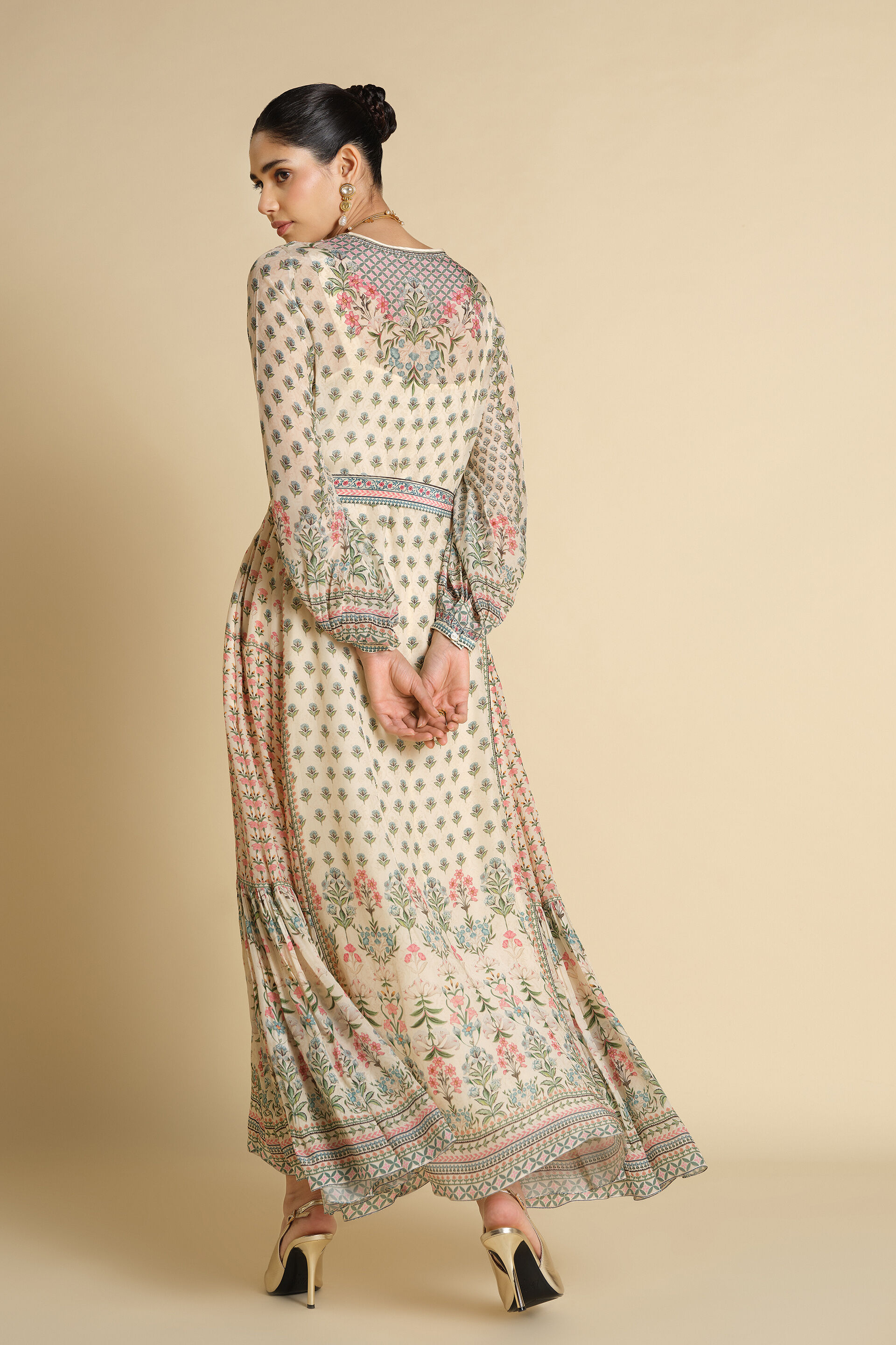 Azhaki Printed Kaftan - Natural